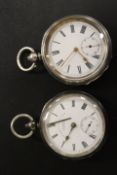 TWO HALLMARKED SILVER POCKET WATCHES A/F