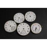 FIVE ANTIQUE WRIST WATCH MOVEMENTS