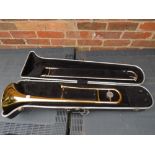 A YAMAHA TROMBONE IN RIGID CARRY CARS - NO MOUTHPIECE