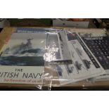 A COLLECTION OF VINTAGE MILITARY RELATED POSTERS TO INCLUDE ROYAL NAVY, SOVIET TANK RECOGNITION ETC