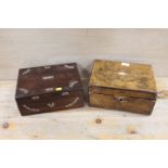 TWO VINTAGE WOODEN BOXES A/F