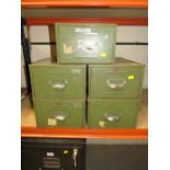 FIVE SINGLE INDEX DRAWERS