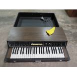 A KORG POLYPHONIC ENSEMBLE ORGAN / SYNTHESIZER IN CASE - MODEL PE-2000 - COMPLETE WITH PEDAL