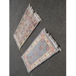 TWO SMALL MODERN CHINESE WOOLLEN RUGS (2)