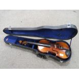 A CASED VINTAGE VIOLIN