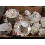 A TRAY OF CHINTZ CHINA TEAWARE BY ROYAL ALBERT