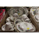 TWO TRAYS OF DUCHESS INDIAN TREE PATTERN TEA AND DINNERWARE