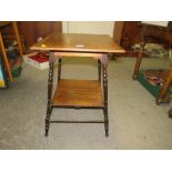 AN EDWARDIAN ROSEWOOD TWO TIER OCCASIONAL TABLE