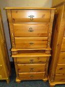 A PAIR OF MODERN HONEY PINE BEDSIDE CHESTS (2)