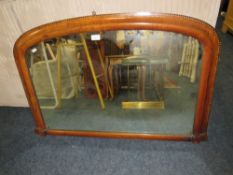 A 19TH CENTURY INLAID OVERMANTLE MIRROR H-67 W-102 CM