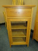 A LIGHT OAK GLAZED CABINET H-111 W-60 CM