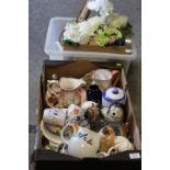 TWO TRAYS OF ASSORTED CERAMICS ETC