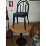 A ROUND CAFE TABLE AND 2 CHAIRS