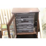 A JVC STACKING SYSTEM IN CABINET