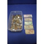A COLLECTION OF OLD COINS AND BANKNOTES