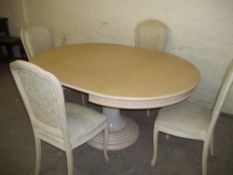AN EXTENDING ITALIAN STYLE DINING TABLE AND 4 CHAIRS