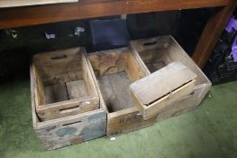 A COLLECTION OF VINTAGE WOODEN CRATES