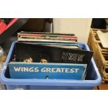 A TRAY OF LP RECORDS TO INCLUDE FLEETWOOD MAC, ULTRAVOX ETC