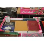 A TRAY OF ANTIQUE REFERENCE BOOKS TO INCLUDE POTS AND POTTERS