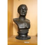 AN ART UNION OF LONDON BRONZED PLASTER BUST OF A MILLITARY OFFICER