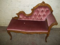 A QUEEN ANNE STYLE CHAIZE LOUNGE