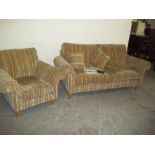A PARKER KNOLL 2 PIECE SUITE 3 SEATER AND CHAIR