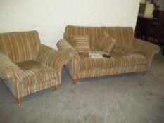 A PARKER KNOLL 2 PIECE SUITE 3 SEATER AND CHAIR