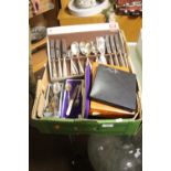 A COLLECTION OF BOXED AND LOOSE FLATWARE