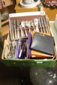 A COLLECTION OF BOXED AND LOOSE FLATWARE