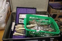 A CASE OF BOXED AND LOOSE FLATWARE