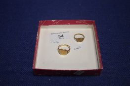 TW0 9CT GOLD RINGS