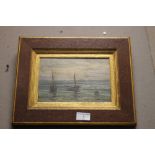 AN ANTIQUE FRAMED OIL ON CANVAS SIGNED TO THE LOWER LEFT T BARRETT 1879 TITLED CLOVELLY FISHING