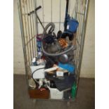 SELECTION OF TOOLS AND ODDS TO INCLUDE A DYSON VACUUM, ANTIQUE FURNITURE , FITTINGS AND ELECTRICAL