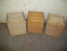 3 WICKER STORAGE BASKETS