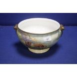 A HAMD PAINTED BOWL WITH CATTLE SIGNED F CLARKE