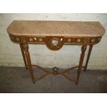 A MARBLE TOP HALL TABLE