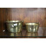 TWO BRASS JAM PANS