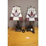 TWO TIFFANY STYLE LAMPS