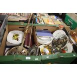 TWO TRAYS OF SUNDRIES TO INCLUDE A CARRIAGE CLOCK ETC