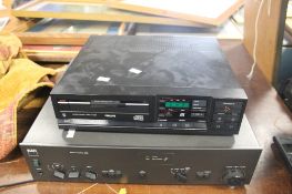 A PHILLIPS COMPACT DISC PLAYER AND A NAD AMPLIFER