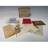 A SMALL COLLECTION OF THE WAR POET 'WILFRED OWEN' MEMORABILIA