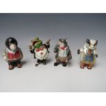 A SET OF FOUR ARORA WIND IN THE WILLOWS 'HIDDEN TREASURES' TRINKET BOXES, comprising Toad, Mole,