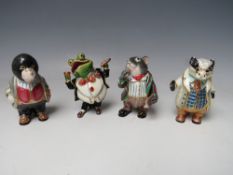 A SET OF FOUR ARORA WIND IN THE WILLOWS 'HIDDEN TREASURES' TRINKET BOXES, comprising Toad, Mole,