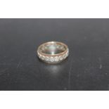 A HALLMARKED 9CT GOLD DIAMOND SET ETERNITY RING, approximate weight 3.2 g, ring size O