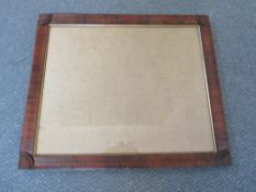 A 19TH CENTURY ROSEWOOD FRAME, with corner embellishments and glazed, frame W 5 cm, rebate 69 x 57