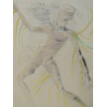 (XX). Continental school, modernist figure study indistinctly signed in pencil lower right,