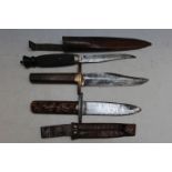A SCOUT KNIFE, Bowie knife and an antique style dagger (3)