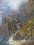 THE REVEREND WILLIAM HORNER (XVIII-XIX). English school, wooded rocky river scape with waterfall.