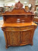 A MID VICTORIAN MAHOGANY CHIFFONIER, with single frieze drawer and twin door cupboard below, H 168