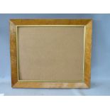 A 19TH CENTURY MAPLE PICTURE FRAME, frame W 5 cm, rebate 64 x 53 cm